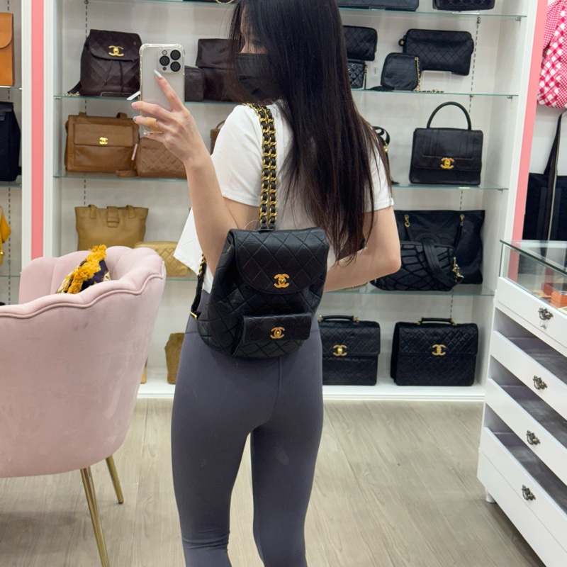 Chanel Duma 黑色金扣-5