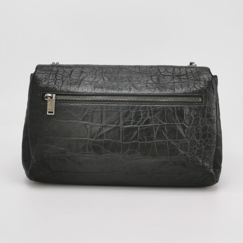 95❤Saint Laurent West Hollywood聖羅蘭中號黑色牛皮鱷魚壓紋YSL斜挎單肩包-6