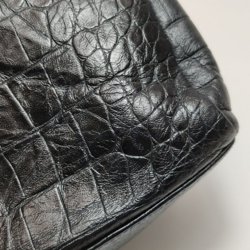 95❤Saint Laurent West Hollywood聖羅蘭中號黑色牛皮鱷魚壓紋YSL斜挎單肩包-13