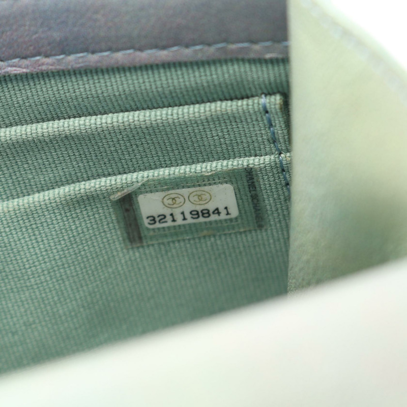 香奈兒迷你絎縫鏈條肩背包 AP2682 皮革 綠色 二手 女士 GHW CC-4