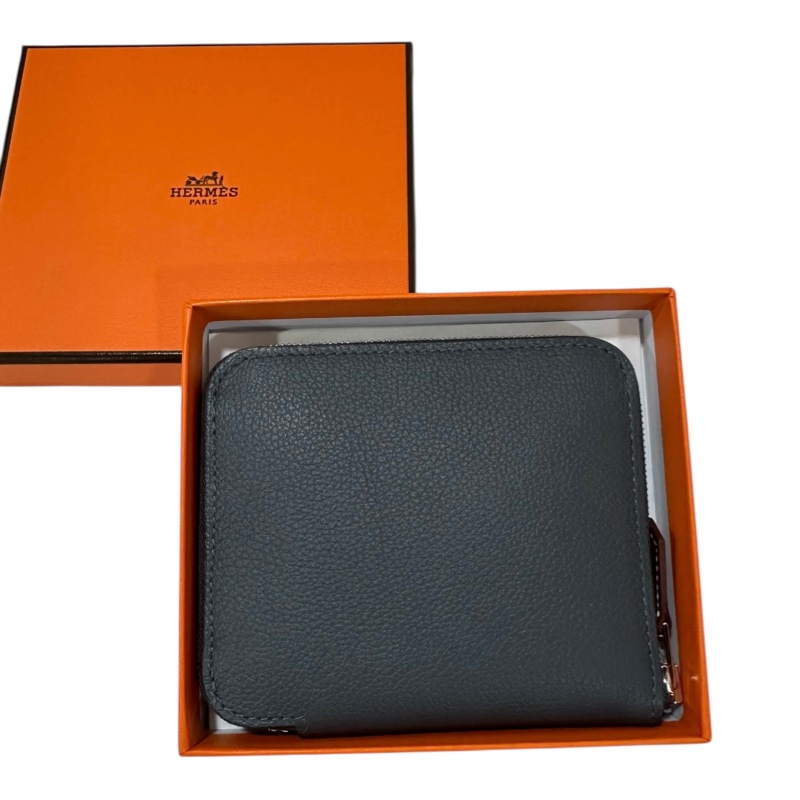 全新Hermès Silk in Compact Evercolor and Barenia calfskin Ardoise石板灰-0