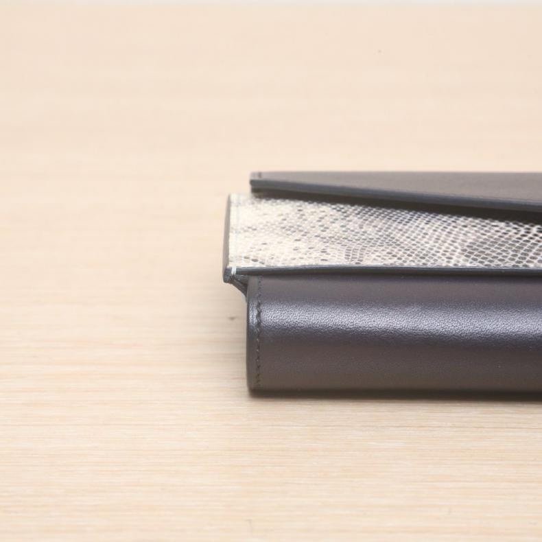 HERMES(愛馬仕) 89黑色 Swift皮 蜥蜴皮 A刻 三合一 手包 多用錢包-6