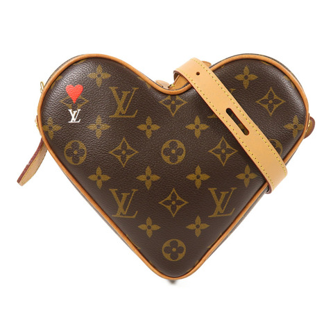 LOUIS VUITTON Monogram Game On Coeur金扣肩背袋棕色