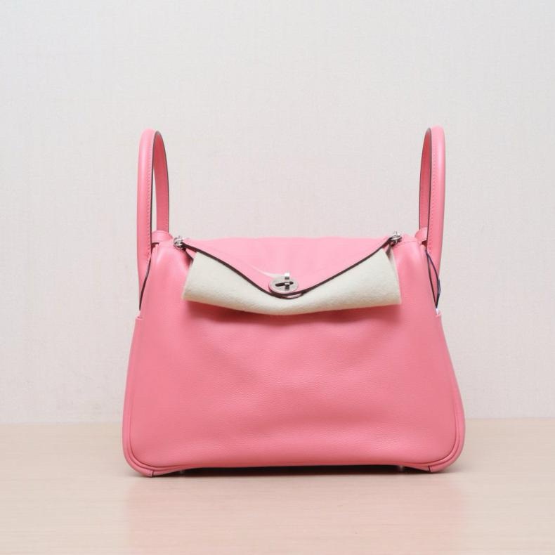HERMES(愛馬仕) Lindy 30 U5唇膏粉 EC皮 Y刻 銀扣-0