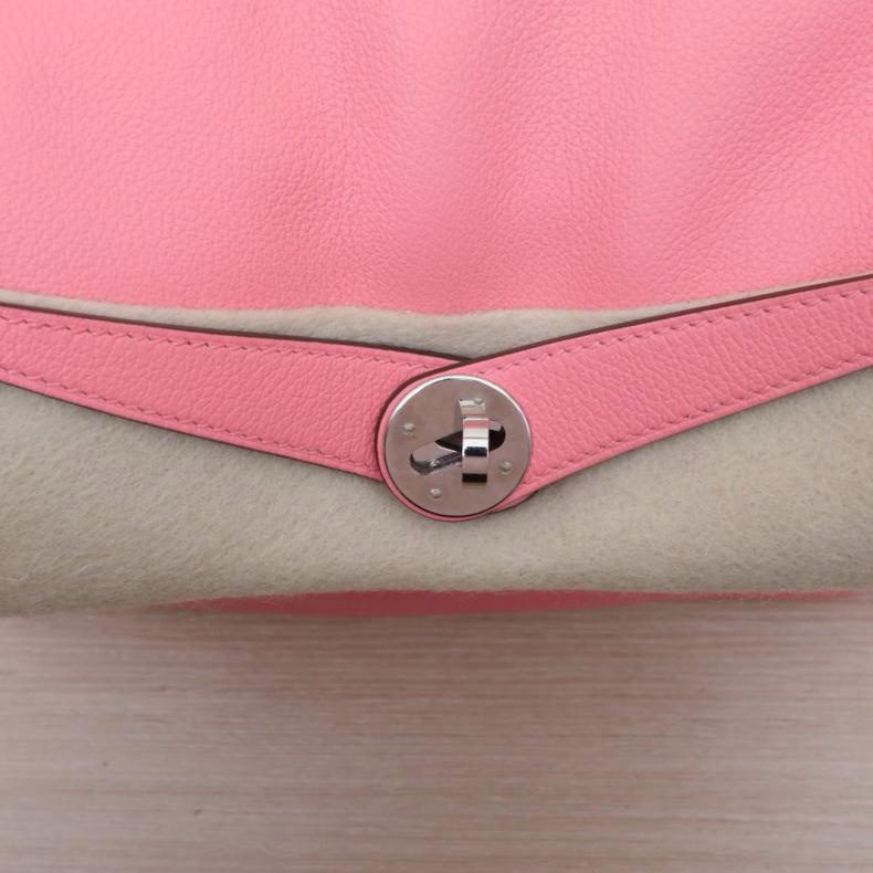 HERMES(愛馬仕) Lindy 30 U5唇膏粉 EC皮 Y刻 銀扣-5
