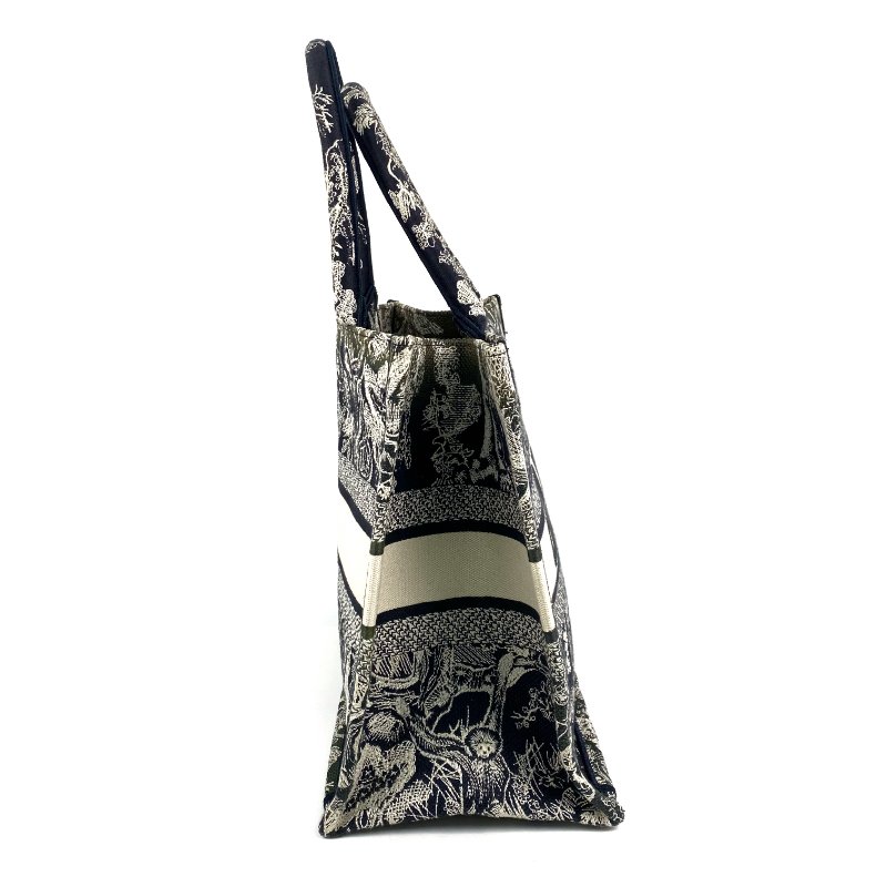 △ Christian Dior 迪奧 Medium Booktote Navy, Beige Canvas Tote Bag 深藍色,米色帆布托特袋 -257007077-4