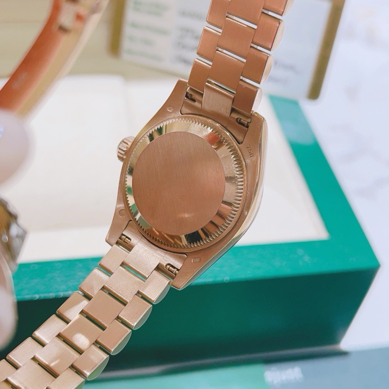 勞力士女裝日誌系列179175粉盤玫瑰金26mm自動機械女表-3