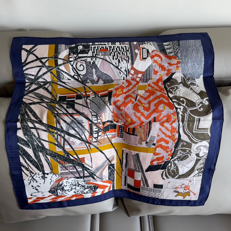全新 特價🍊Hermes 愛馬仕 Silk scarf 90 絲巾🧣Rendez-Vous Chez 約會愛馬仕之家-0