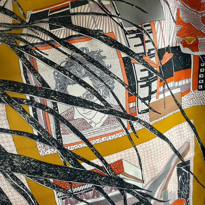 全新 特價🍊Hermes 愛馬仕 Silk scarf 90 絲巾🧣Rendez-Vous Chez 約會愛馬仕之家-4