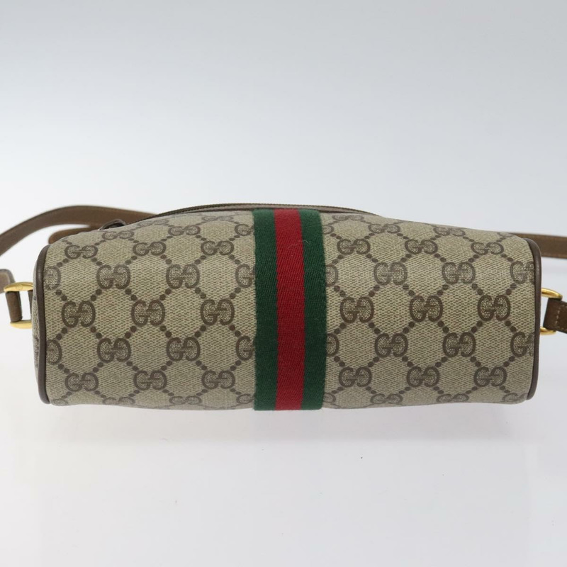 【日本直送】GUCCI GG Supreme 織帶雪莉線包 PVC 米紅色 119 02 004 正品 117304-4