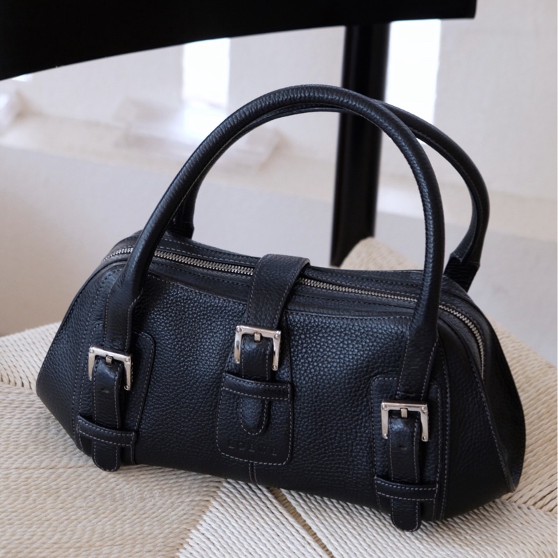 Loewe 羅意威黑色外縫線飛碟包🟣-0
