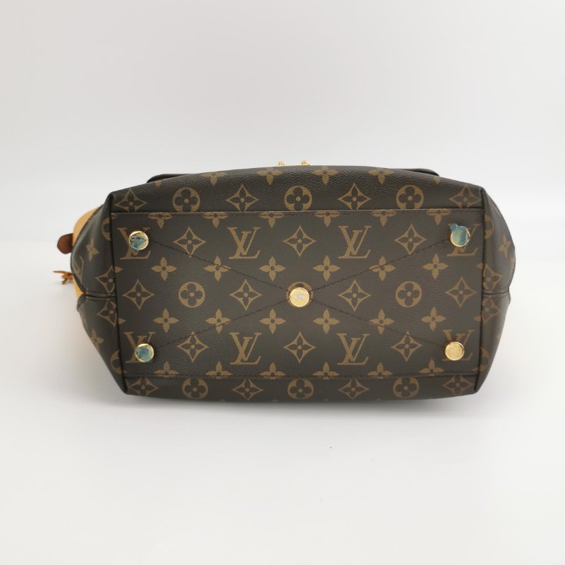 9❤Louis Vuitton Majestueux LV牛皮蜥蜴皮鴕鳥皮老花金扣秋千包手提包-4