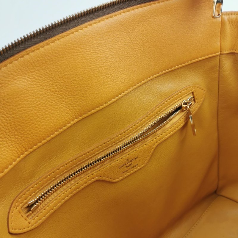 9❤Louis Vuitton Majestueux LV牛皮蜥蜴皮鴕鳥皮老花金扣秋千包手提包-6