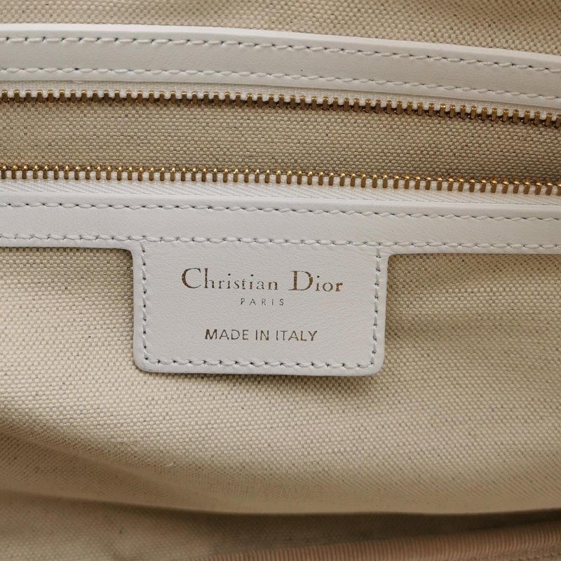 95❤DIOR Vibe中號白色迪奧牛皮保齡球包斜挎包肩帶包-7