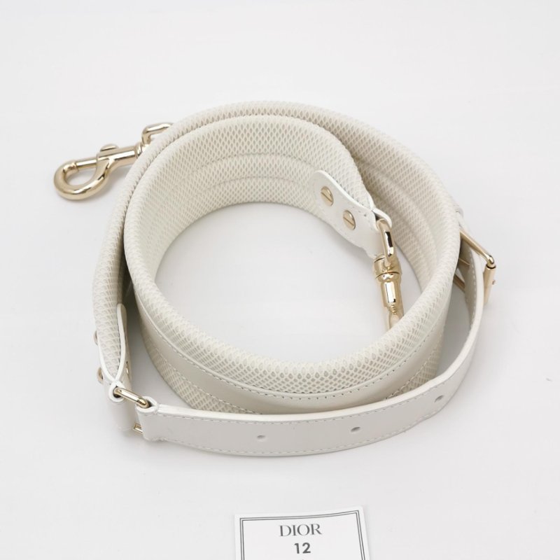 95❤DIOR Vibe中號白色迪奧牛皮保齡球包斜挎包肩帶包-8