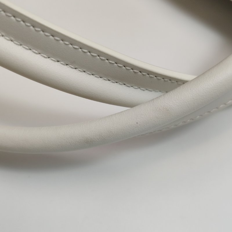 95❤DIOR Vibe中號白色迪奧牛皮保齡球包斜挎包肩帶包-23