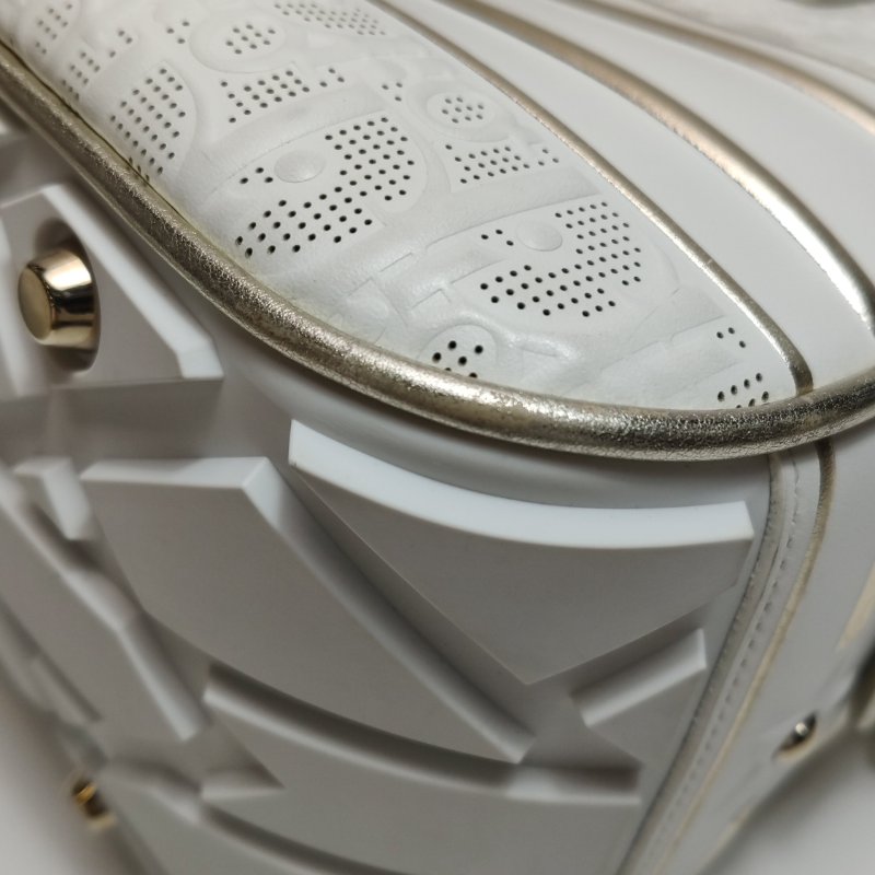 95❤DIOR Vibe中號白色迪奧牛皮保齡球包斜挎包肩帶包-26