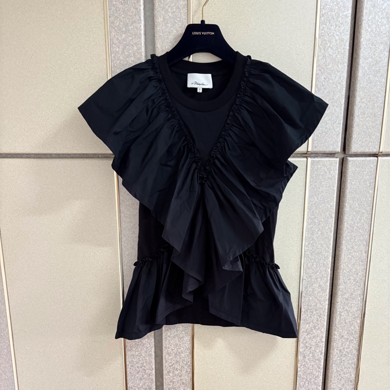 1)3.1 Phillip Lim 正品黑色棉質設計感上衣 M號 約93成新-1