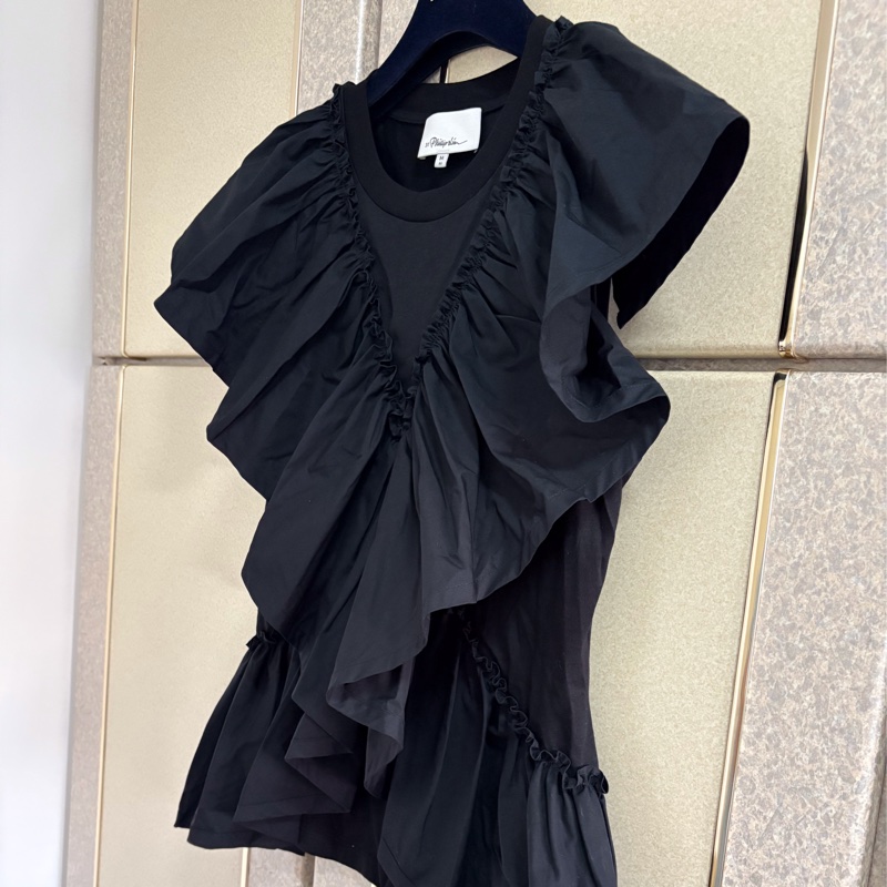 1)3.1 Phillip Lim 正品黑色棉質設計感上衣 M號 約93成新-6