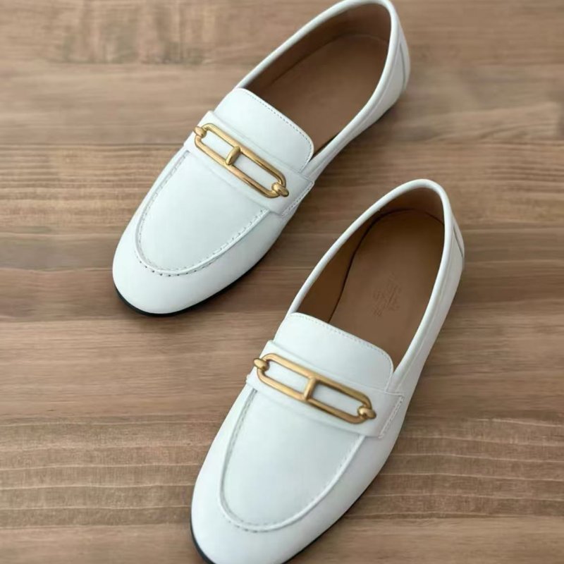 Hermes 白金豬鼻子平底樂福鞋36號  全新配件塵袋-1