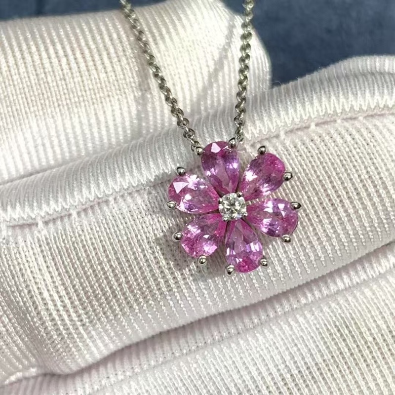 HARRY WINSTON海瑞溫斯頓勿忘我係列粉色藍寶石項鍊，全網唯一 2023購入-5