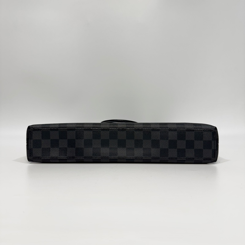 LV黑灰棋盤格銀釦手提公事包N48224-17