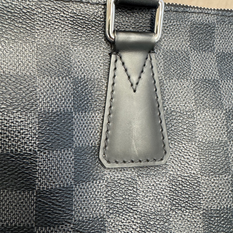LV黑灰棋盤格銀釦手提公事包N48224-20