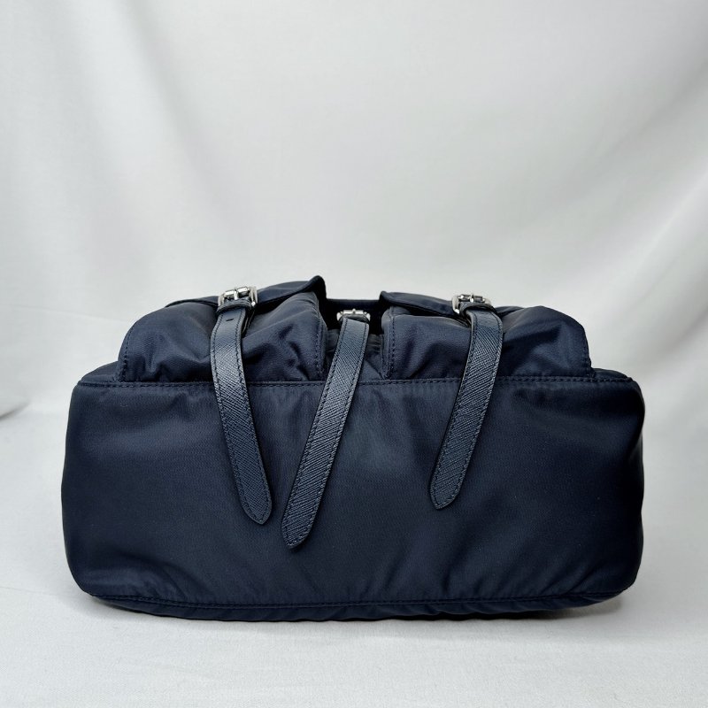 PRADA 海軍藍尼龍雙口袋郵差包-9