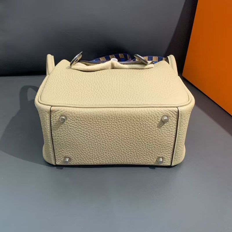 Hermes愛馬仕mini lindy風衣灰tc皮編織肩帶u刻銀扣-2