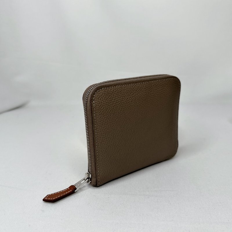HERMES 大象灰silk in絲巾短夾-5