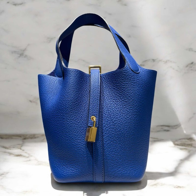 Hermes picotin18 /寶石藍金釦/ Z刻-0