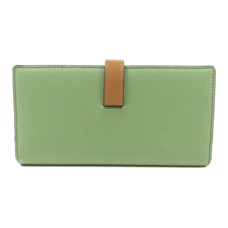 LOEWE 牛皮皮革Large Vertical Wallet銀扣長錢包-1