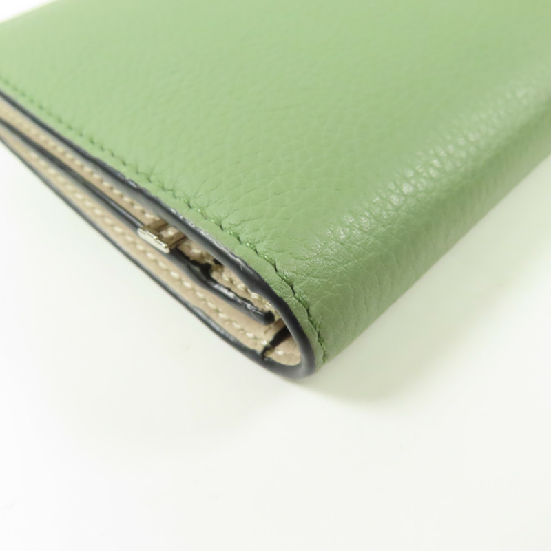 LOEWE 牛皮皮革Large Vertical Wallet銀扣長錢包-9