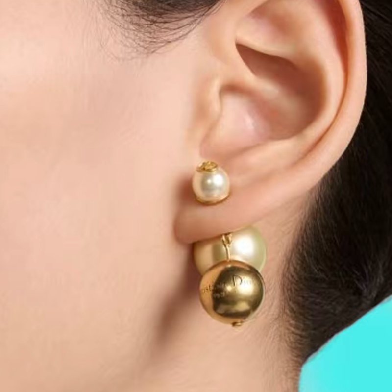 DIOR Tribales D-Pepite雙珠金球耳環-1