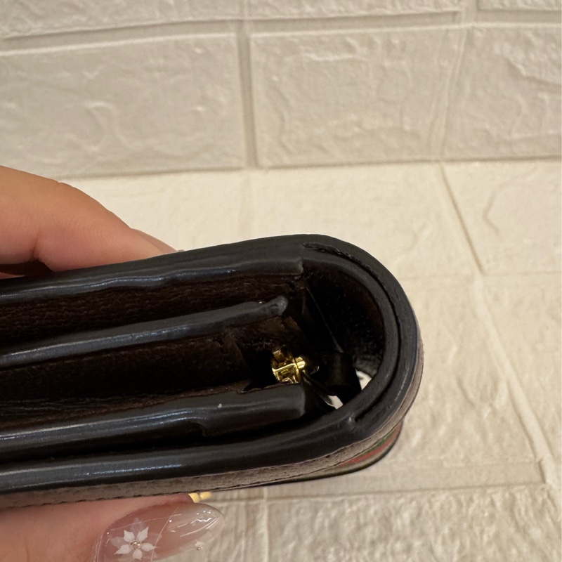GUCCI PVC金雙G紅綠織布短夾-10