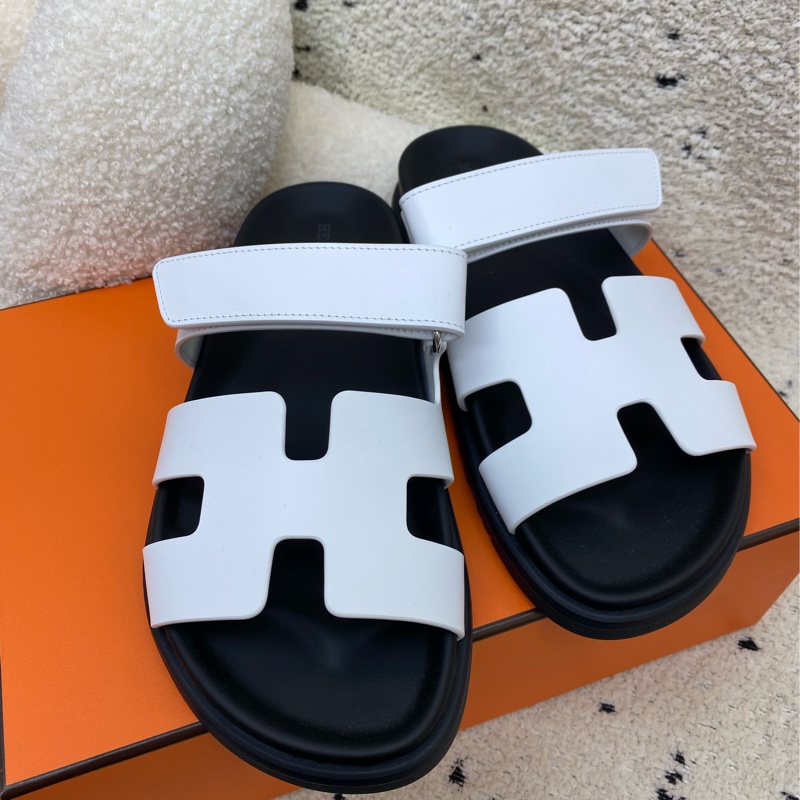 🐯愛馬仕二舅拖鞋白色-0