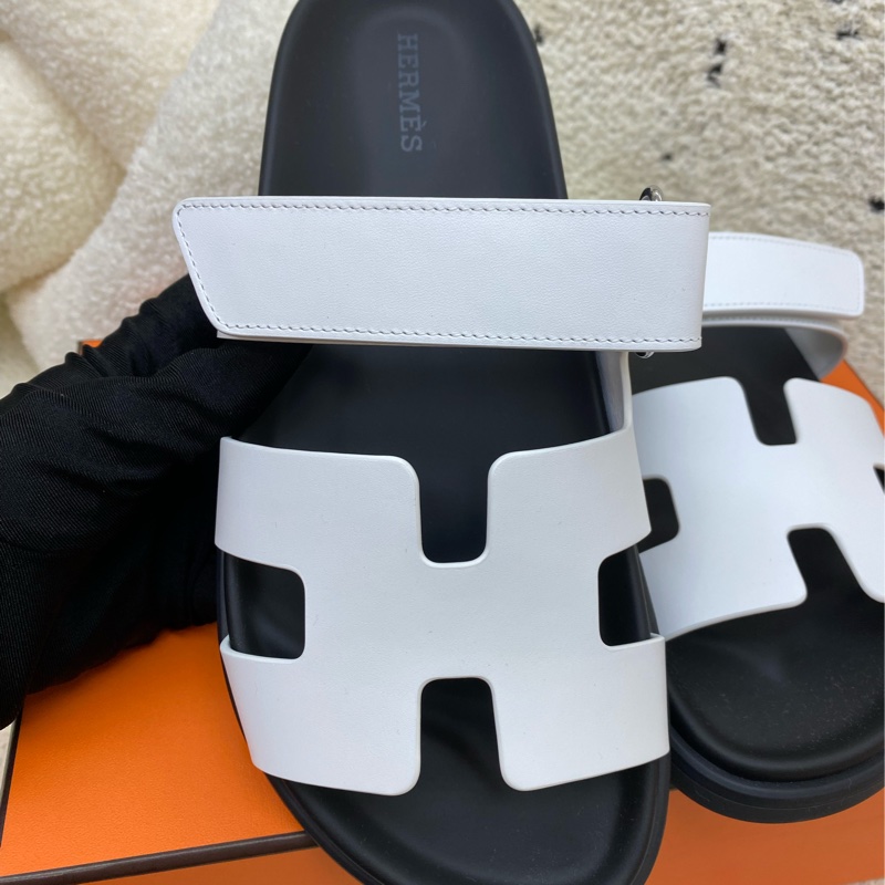 🐯愛馬仕二舅拖鞋白色-1