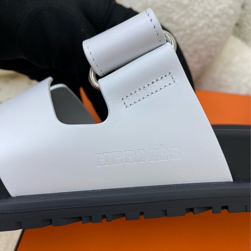 🐯愛馬仕二舅拖鞋白色-3