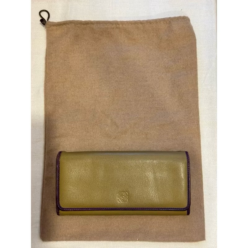 LOEWE奶茶色十卡撞色長夾-2