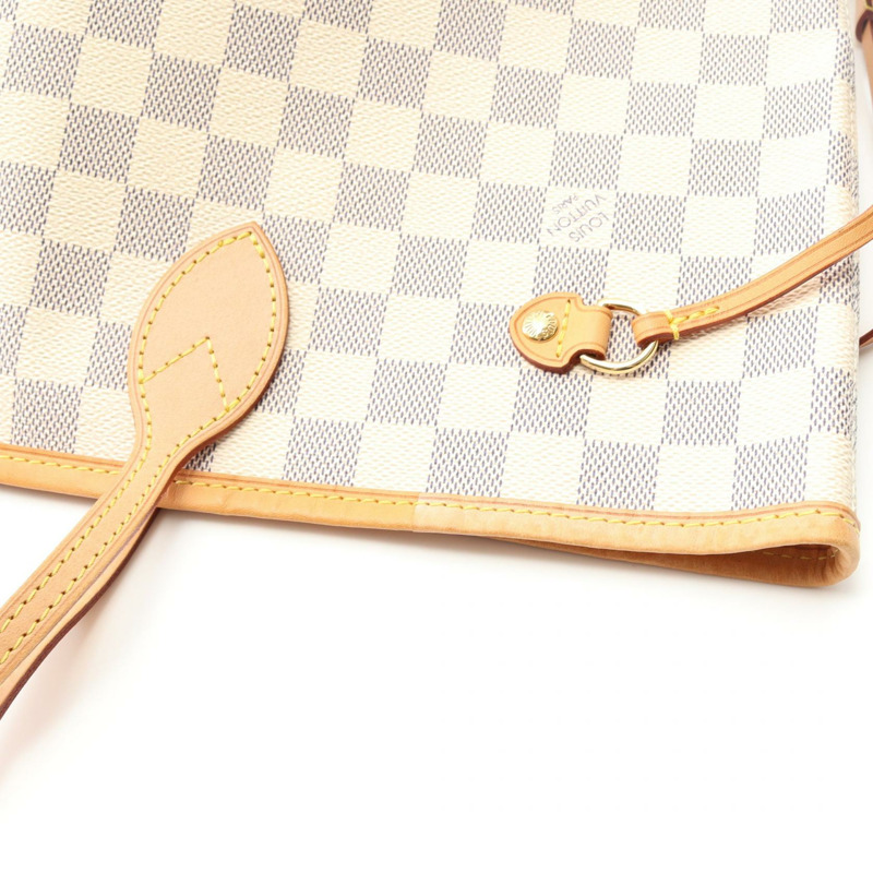 LOUIS VUITTON Neverfull MM 手提單肩包 N41361 Damier Azur 皮革 二手-8
