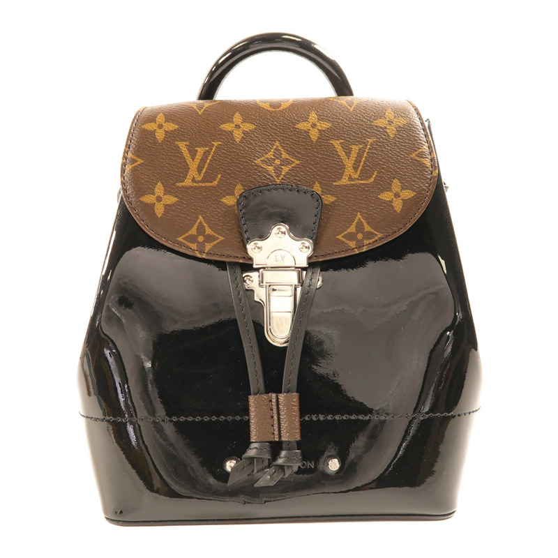 LOUIS VUITTON Monogram/Vernis Hot Springs Backpack銀扣背包-0