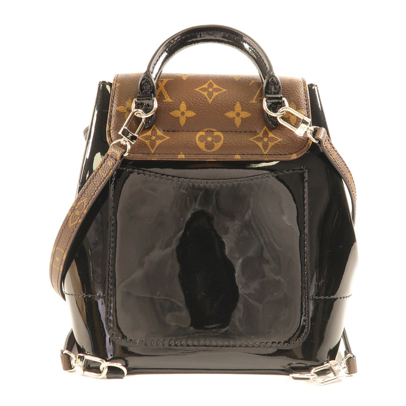 LOUIS VUITTON Monogram/Vernis Hot Springs Backpack銀扣背包-1
