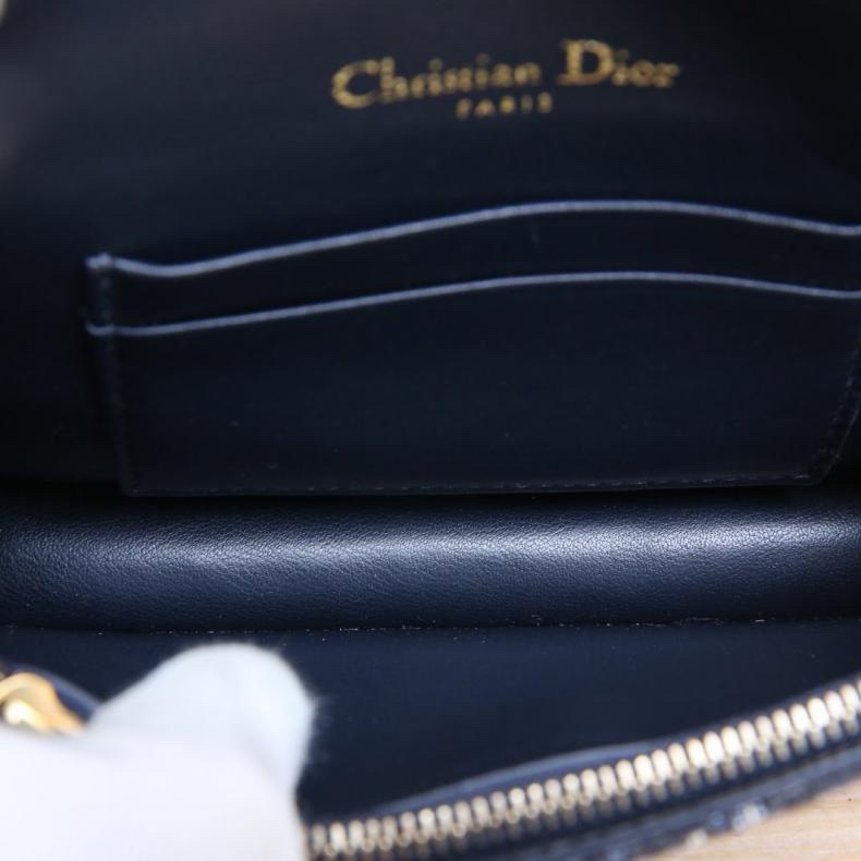 DIOR(迪奧) SADDLE 馬鞍 腰包 17 墨藍色 帆布 金扣 2019 Oblique印花-4