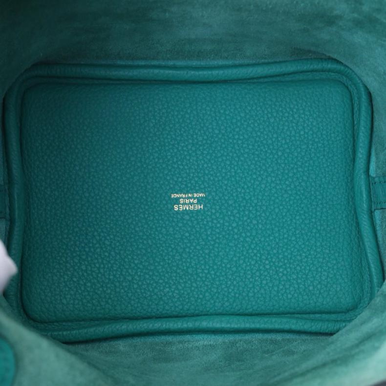 HERMES(愛馬仕) Picotin 菜籃子 18 O6帝綠 TM皮 U刻 金扣-4