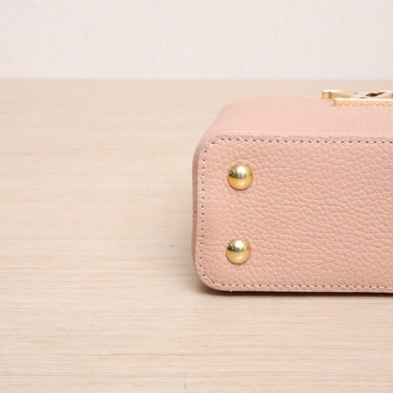 LOUIS VUITTON(路易威登) Capucines Mini 21手柄拼 裸粉色 /蛇皮 金扣 晶片 21 蛇皮手柄 拼蛇皮-3