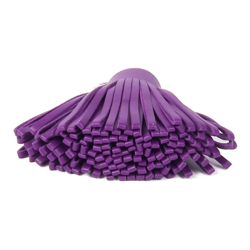 HERMES Milo皮革Carmen Key Ring銀扣鑰匙圈Violet-4