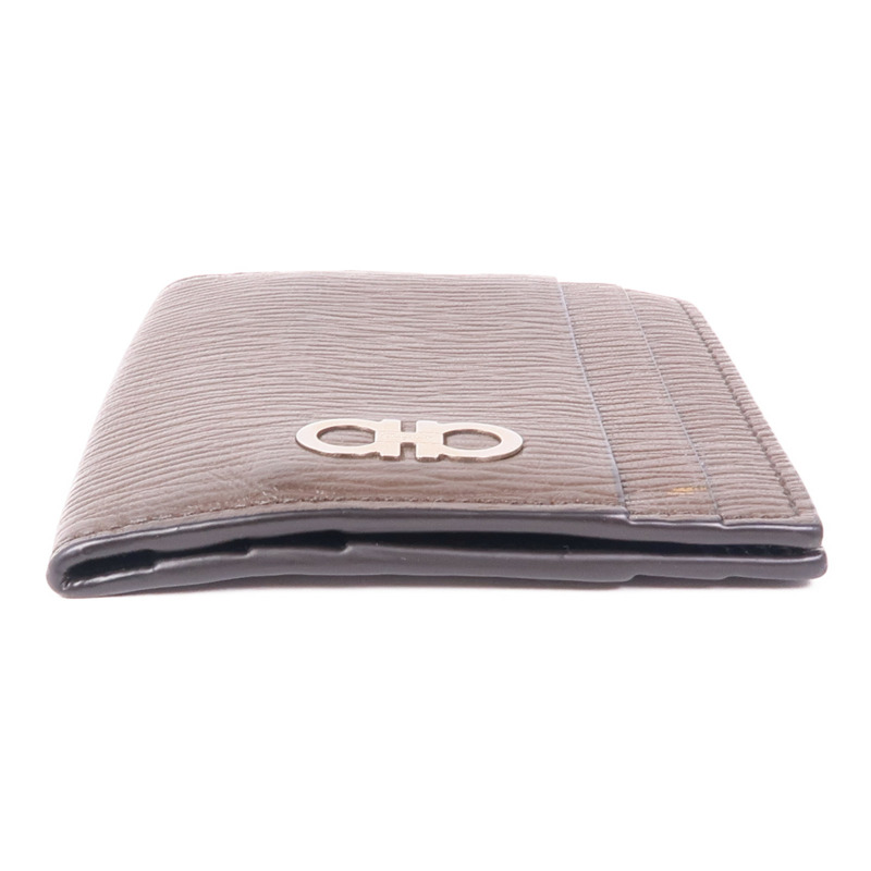 Salvatore Ferragamo 皮革Gancini Card Holder銀扣卡片套-6