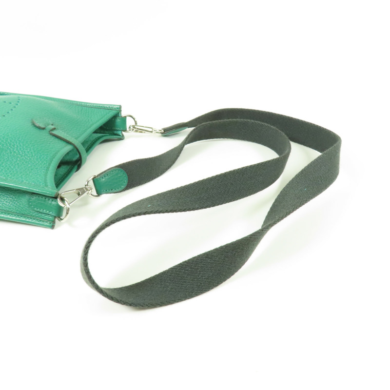 HERMES Clemence皮革Evelyne TPM銀扣肩背袋Menthe-5