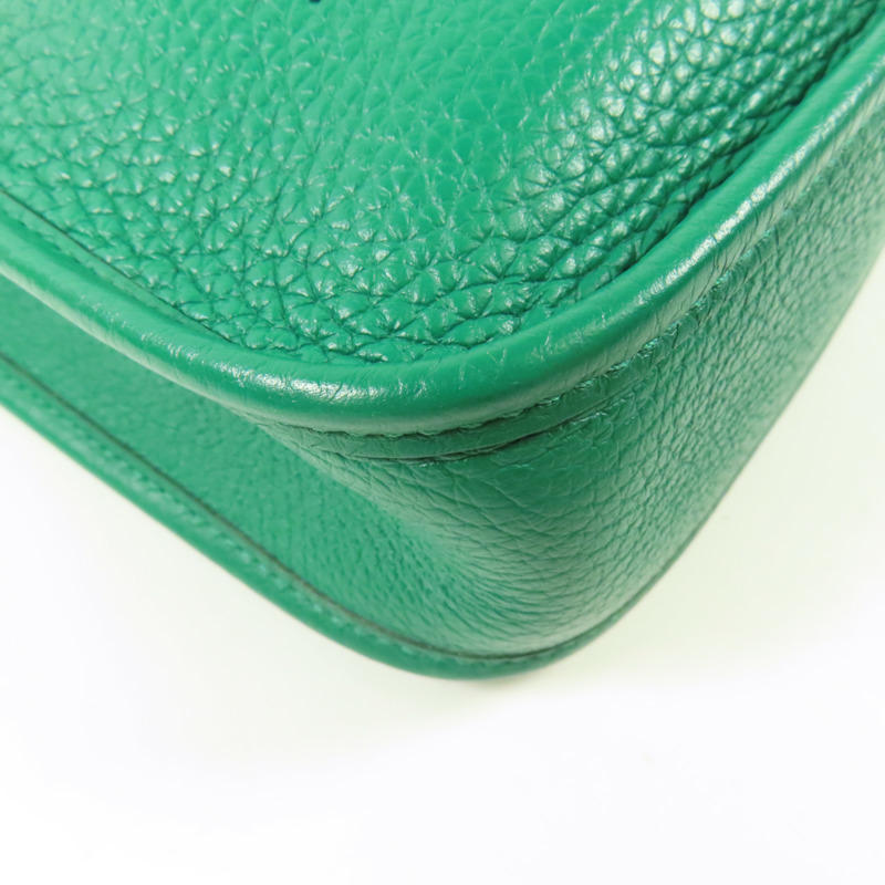 HERMES Clemence皮革Evelyne TPM銀扣肩背袋Menthe-7