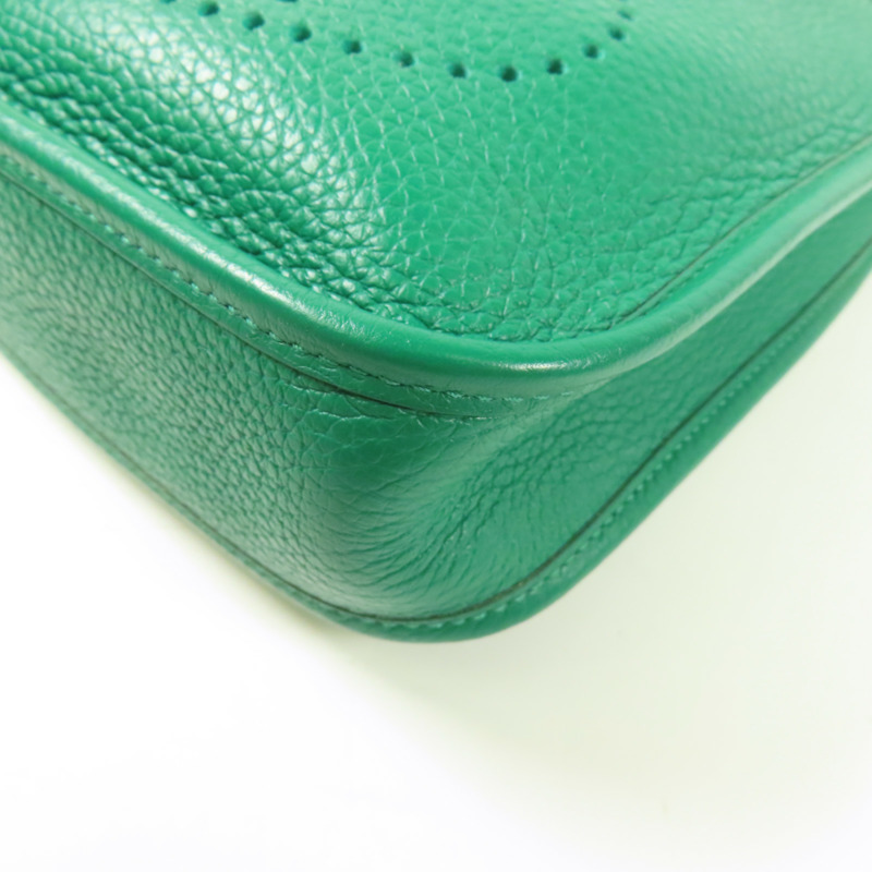 HERMES Clemence皮革Evelyne TPM銀扣肩背袋Menthe-8